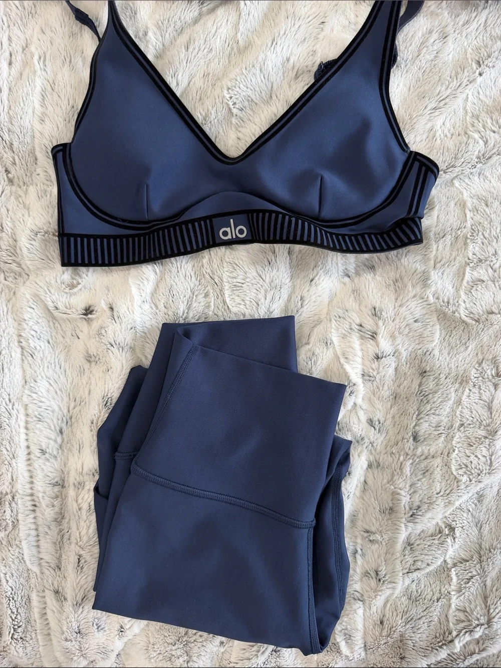 ALO Yoga Navy Bralette with Contrast Trim